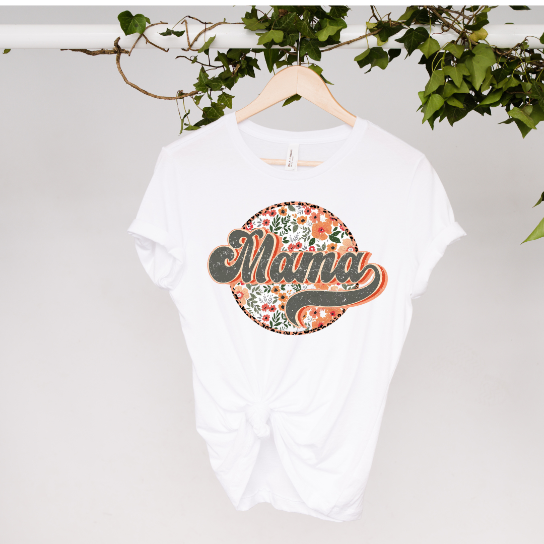 Retro Circle Mama Floral Shirt