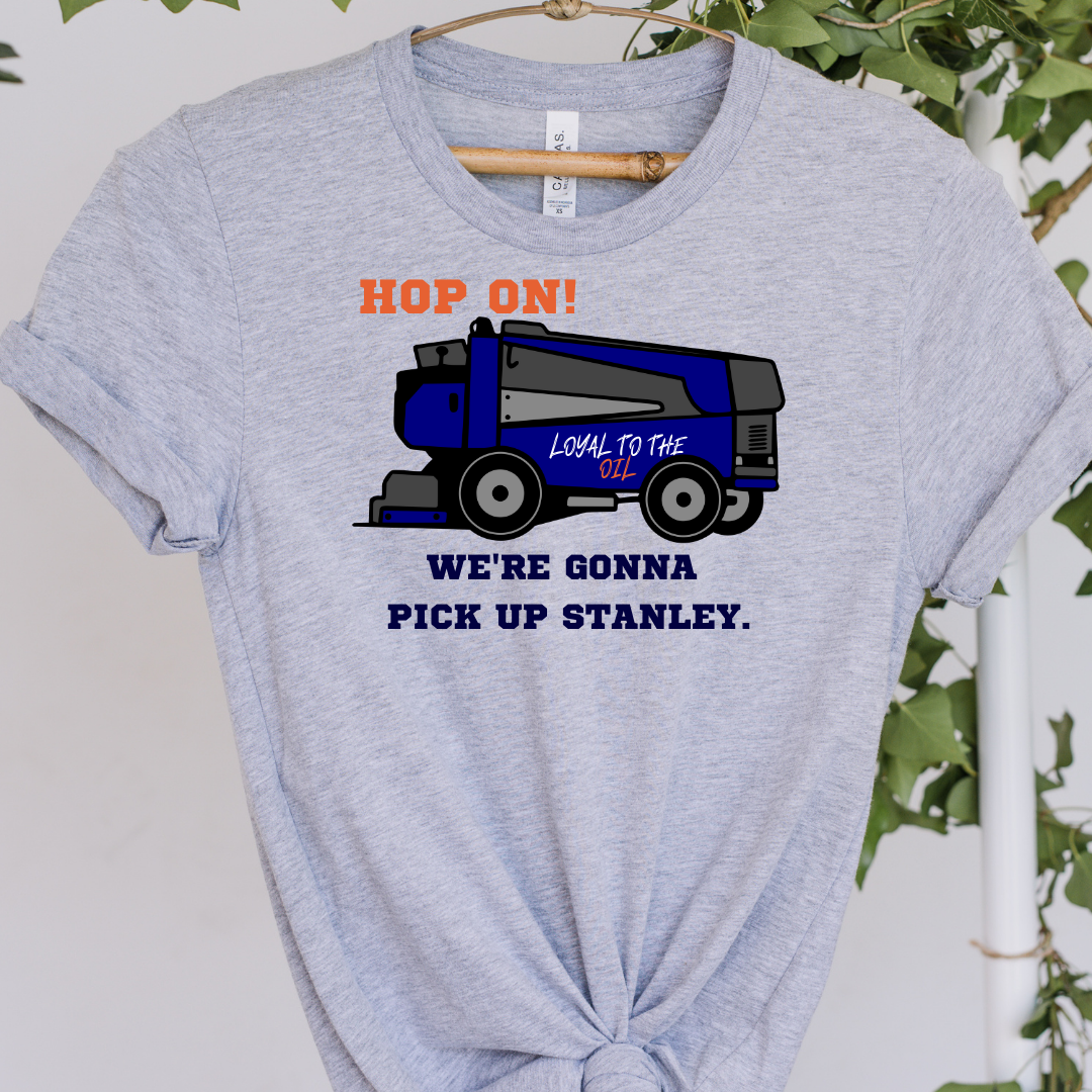 Hop On Zamboni Oilers Shirt