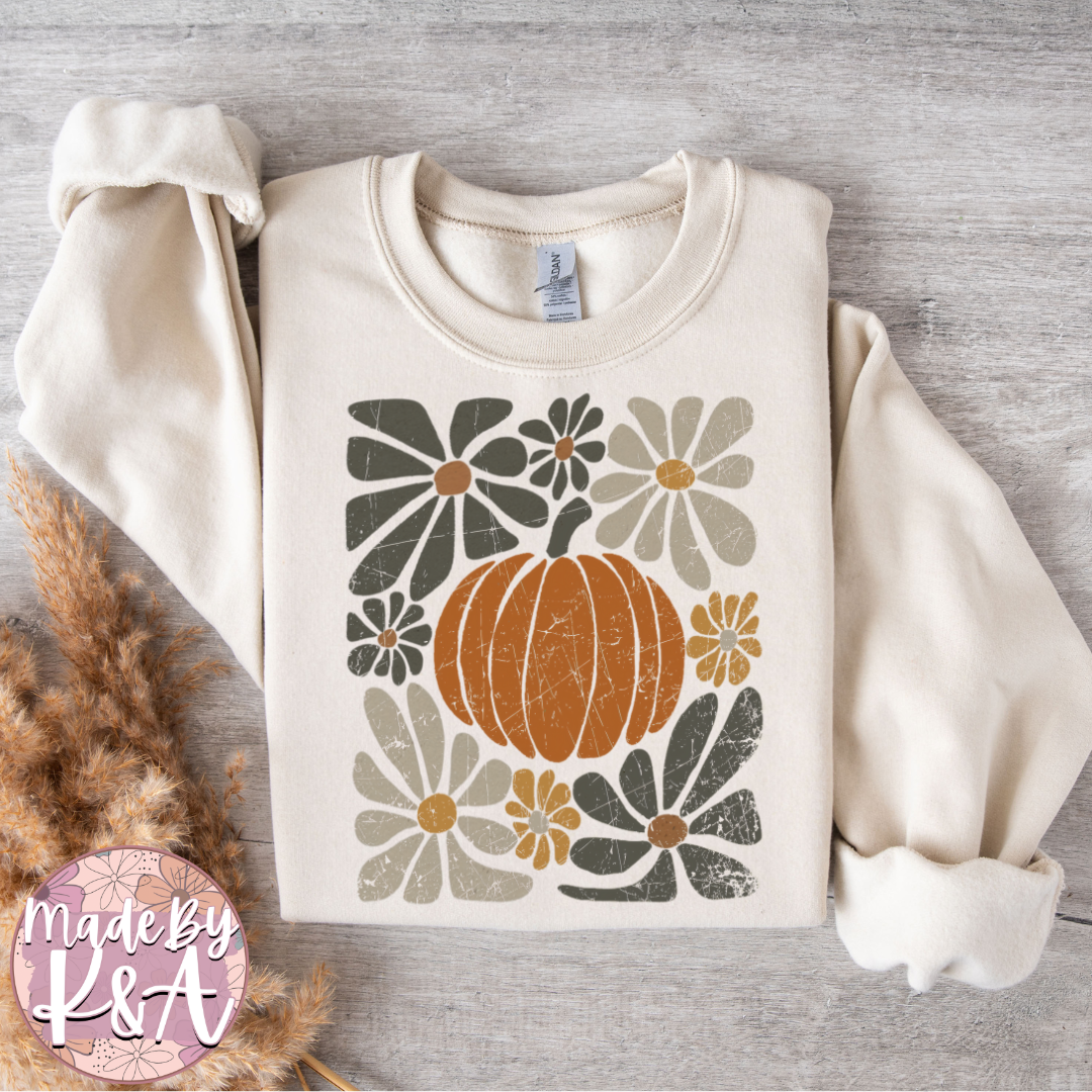 Pumpkin Floral Sweater
