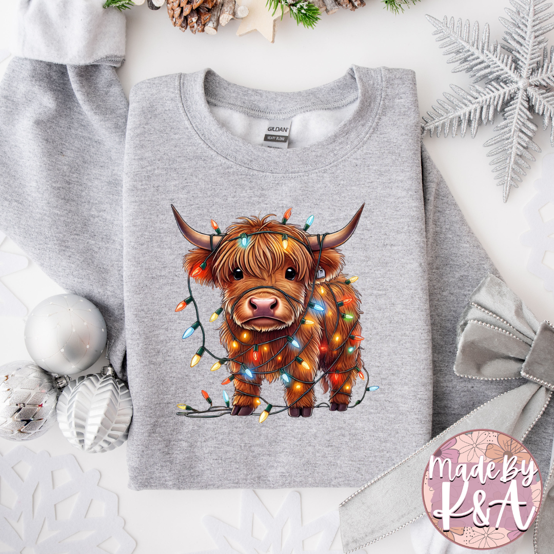 Highland Christmas Colored Light Sweater