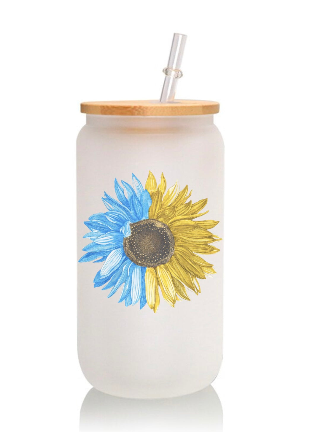 Ukrainian Sunflower 16oz Libbey Glass