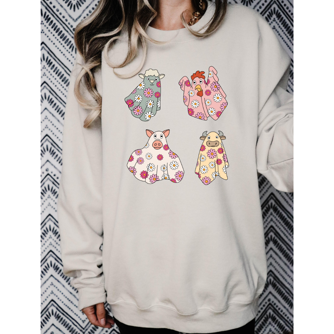 Spooky Floral Animal Sweater