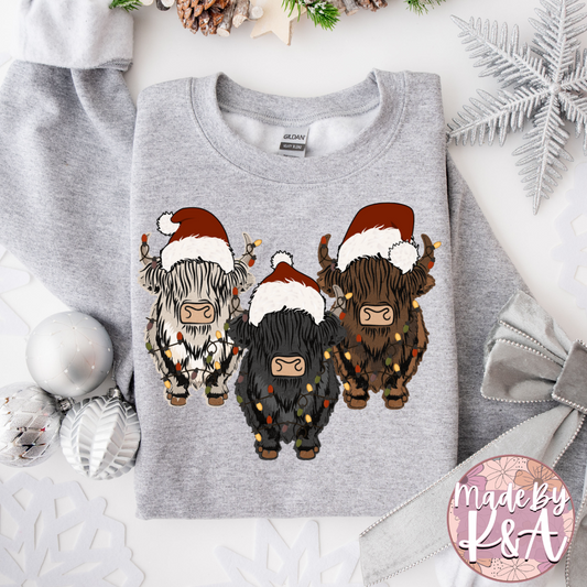 Three Highland Hat Christmas Sweater