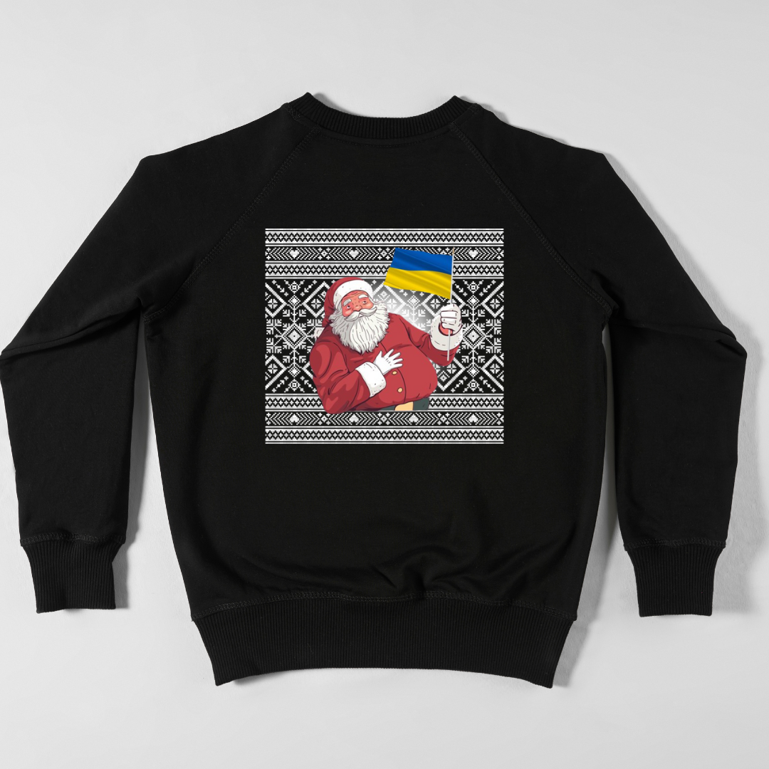 Ukrainian Santa Sweater Black