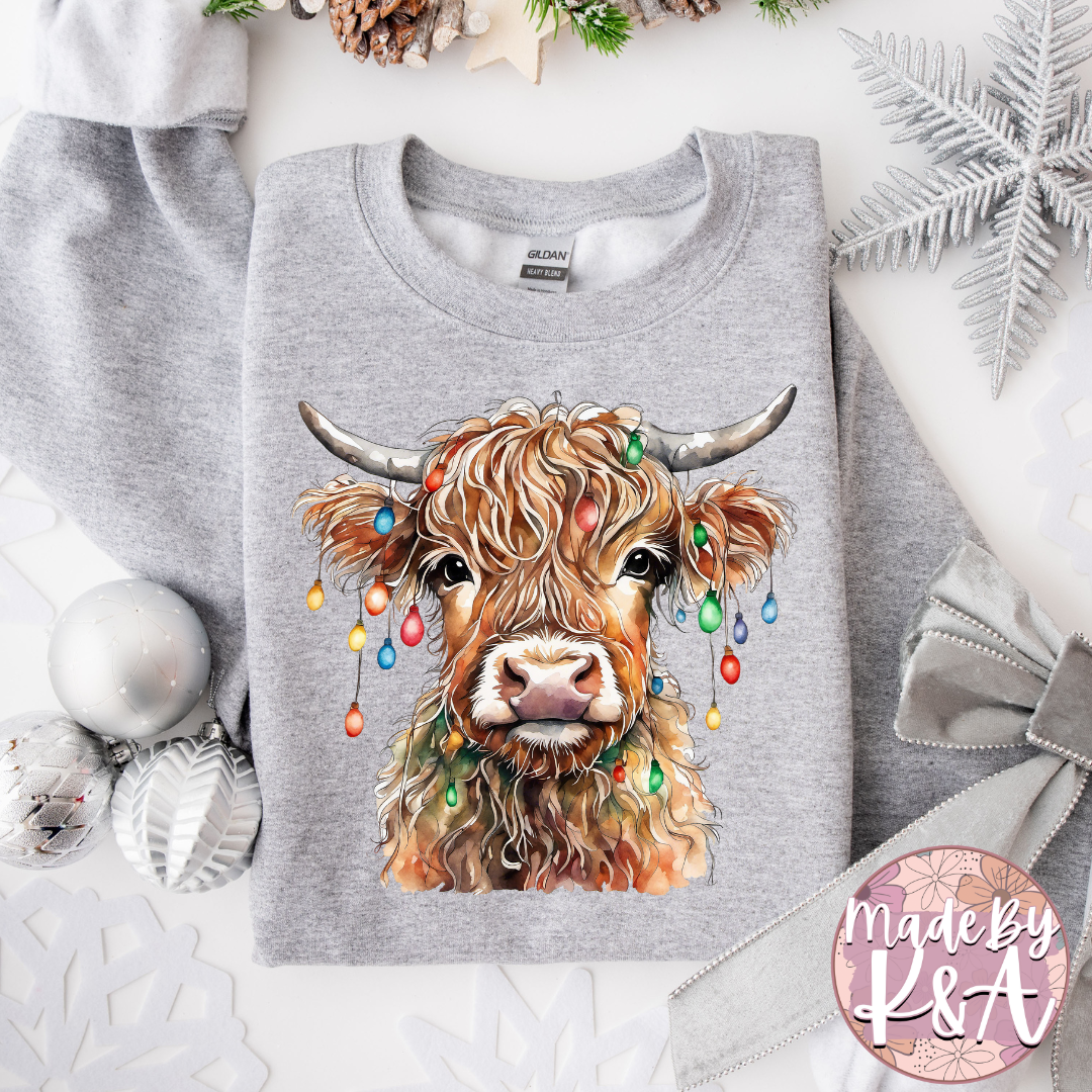 Cow Light  Christmas Sweater